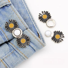 2pcs Daisy Pants Waist Buckle Elastic Adjust DIY Button Pin Sewing Supplies