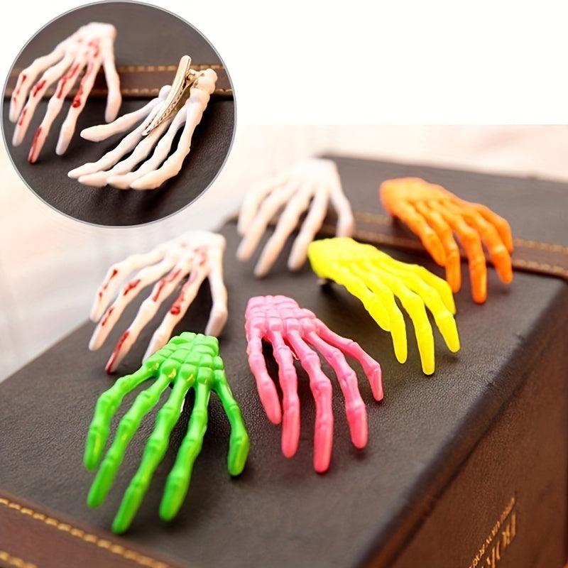 Skeleton Claws Hair Clip Skull Hand Hair Clip Punk Style Duck Billed Clip