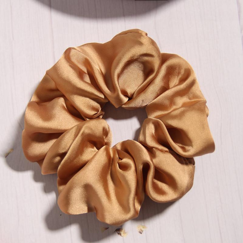 Solid Silk Scrunchies For Women Girls Soft Hair Ties