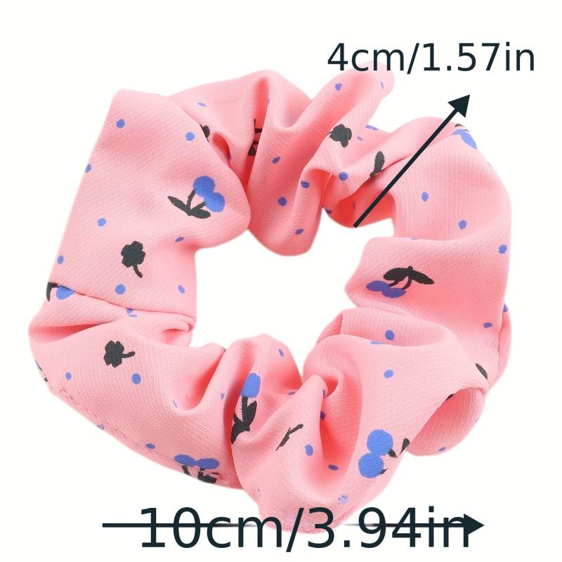 Cartoon Cherry Print Scrunchies Hair Tie Sweet Hair Rope Ponytail Holder