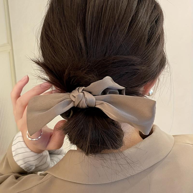 3pcs Satin Bow Scrunchies Hair Tie Bowknot Hair Ring Women Girls Accessories