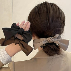 3pcs Satin Bow Scrunchies Hair Tie Bowknot Hair Ring Women Girls Accessories