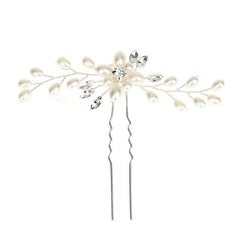 Crystal & Pearl Bridal Hairpin Wedding Hair Clip