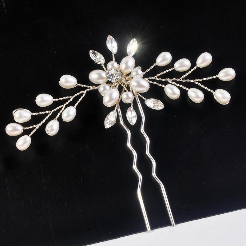 Crystal & Pearl Bridal Hairpin Wedding Hair Clip