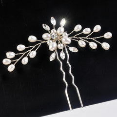 Crystal & Pearl Bridal Hairpin Wedding Hair Clip