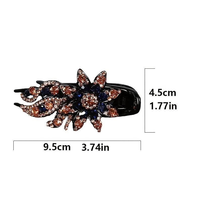 Rhinestone Flower Hair Clip Barrette Hair Pin Vintage Bridal Wedding