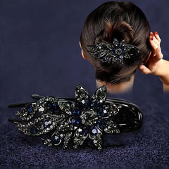 Rhinestone Flower Hair Clip Barrette Hair Pin Vintage Bridal Wedding