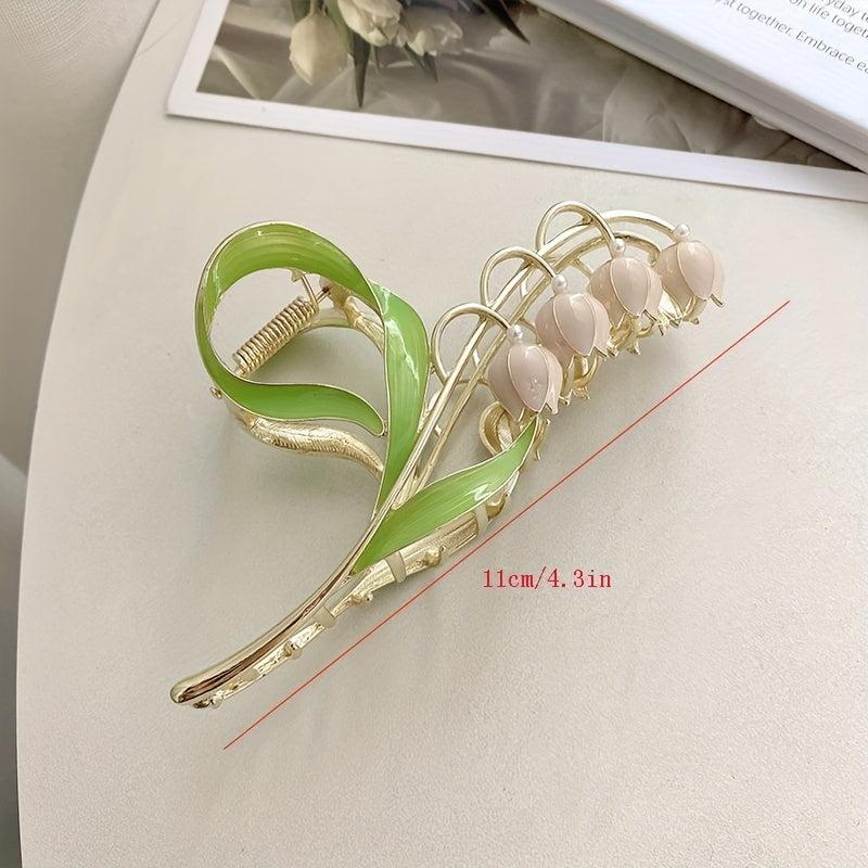 Flower Hair Claw Alloy Banana Clip Non Slip Hair Styling Accessory
