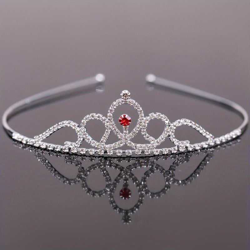 Silver Crystal Tiara Crowns Girls Princess Crown Rhinestone Birthday Crowns