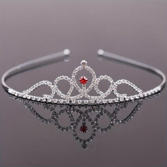 Silver Crystal Tiara Crowns Girls Princess Crown Rhinestone Birthday Crowns