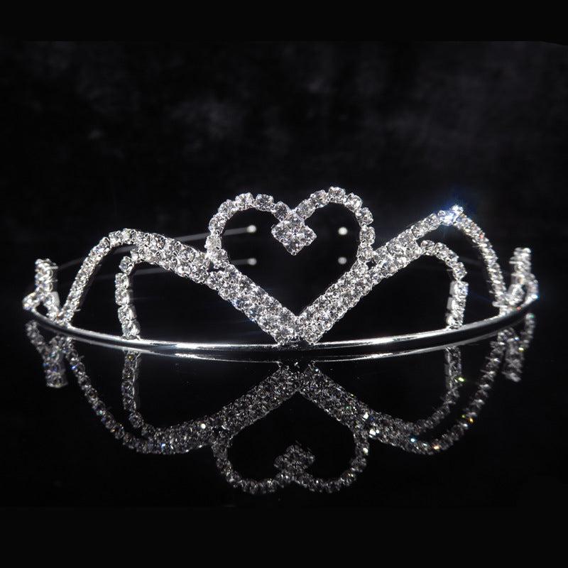 Silver Crystal Tiara Crowns Girls Princess Crown Rhinestone Birthday Crowns