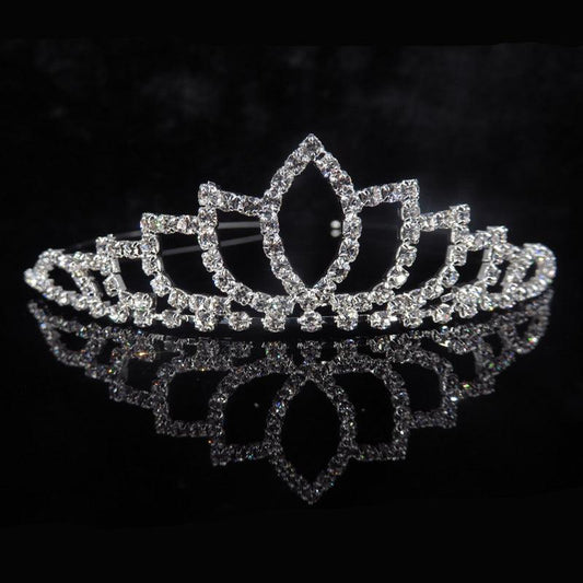 Silver Crystal Tiara Crowns Girls Princess Crown Rhinestone Birthday Crowns