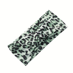 Y2K Leopard Pattern Headband Criss Cross Head Hoop Stretchy Hair Band