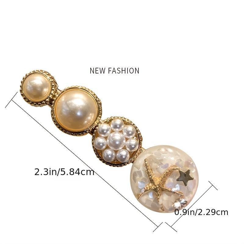 Macaron Acrylic Resin Hair Clips Barrettes Sweet Artificial Pearls Hairpins