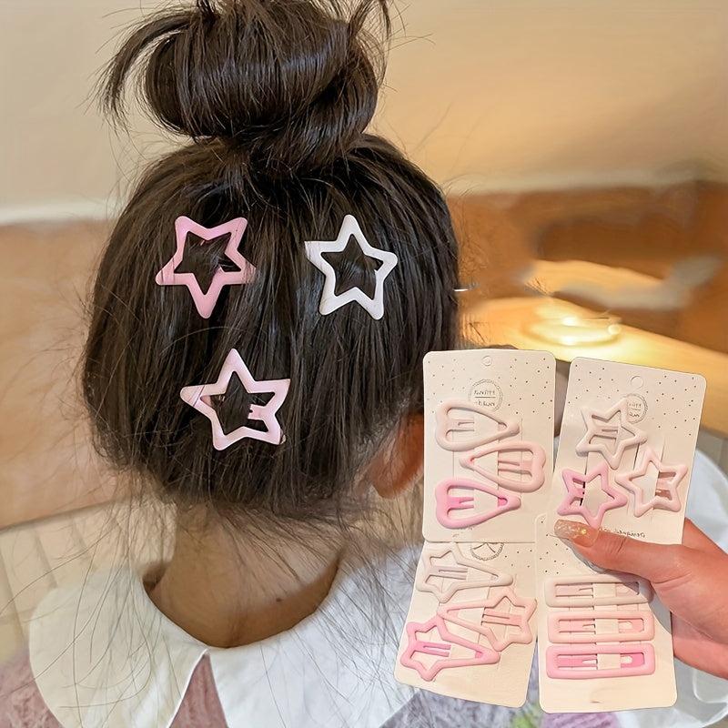 3pcs Hollow Star Snap Hair Clip Women Girls Baby Sweet Hair Clip