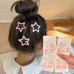3pcs Hollow Star Snap Hair Clip Women Girls Baby Sweet Hair Clip