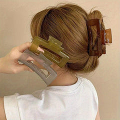 3pcs Large Hollow Rectangle Hair Claw Female Back Head Clip