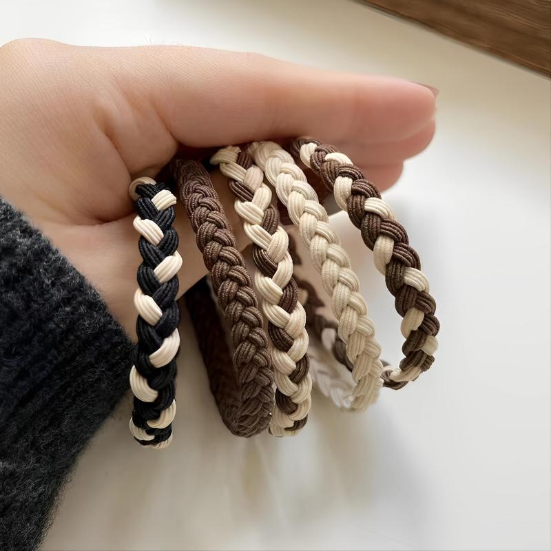 5pcs Braided Hair Tie Elastic Hair Bands Ponytail Holder