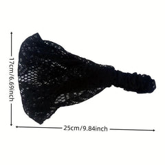 Lace Boho Turban Hairband Stretchy Lace Wide Headband Retro Hair Accessories