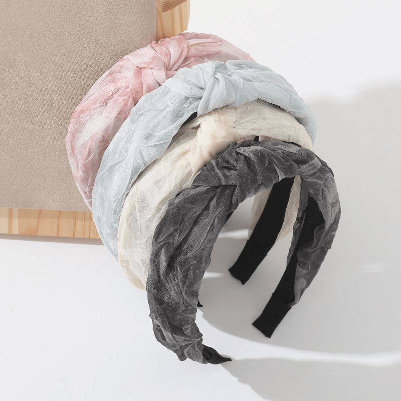 Organza Cross Knotted Headband Sweet Hair Band For Women Girls