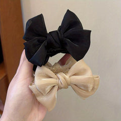 2pcs Bow Hair Claw Yarn Headdress Cloth Hair Accessory Hair Clip For Women Girls