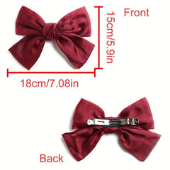Satin Bow Hair Clip Non-slip French Barrette