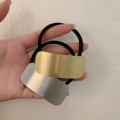 Golden Metal Ponytail Holder Hair Ties Elastic Hair Accessories For Women