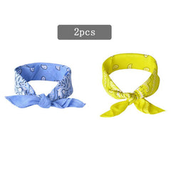 Unisex Vintage Bandana Headband Double Sided Hair Scarf Paisley Hair Accessories