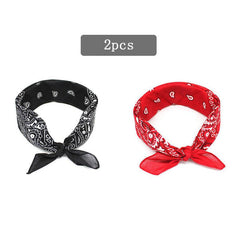 Unisex Vintage Bandana Headband Double Sided Hair Scarf Paisley Hair Accessories