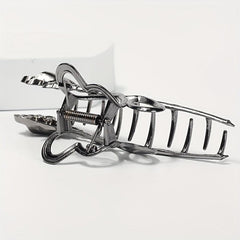 Rose Flower Metal Hair Claw Clip Silvery Non Slip Strong Hold Grip Hair Clip