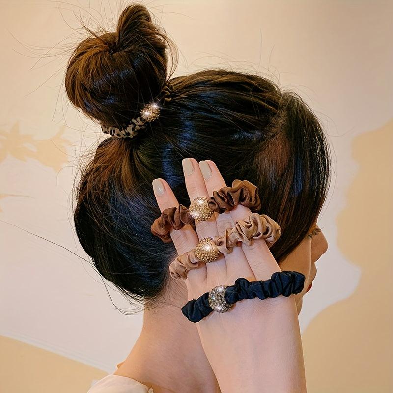Rhinestone Head Rope Hair Ring Ponytail Elastic Scrunchie Women's Hair Tie