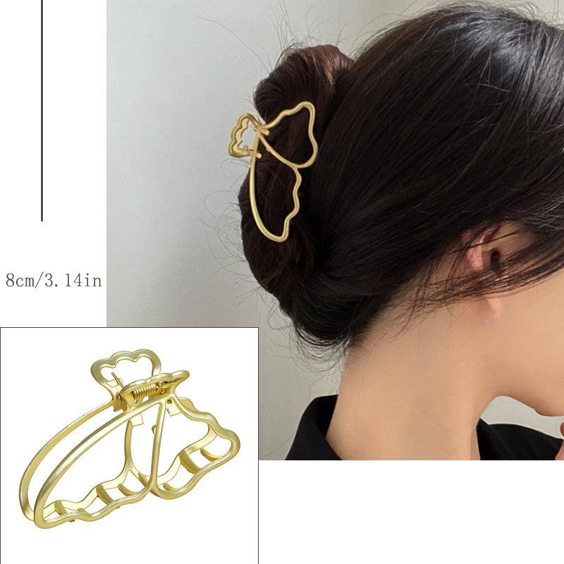 Golden Hollow Geometric Metal Hair Claw Clips Strong Hold Grip Hair Jaw Clip