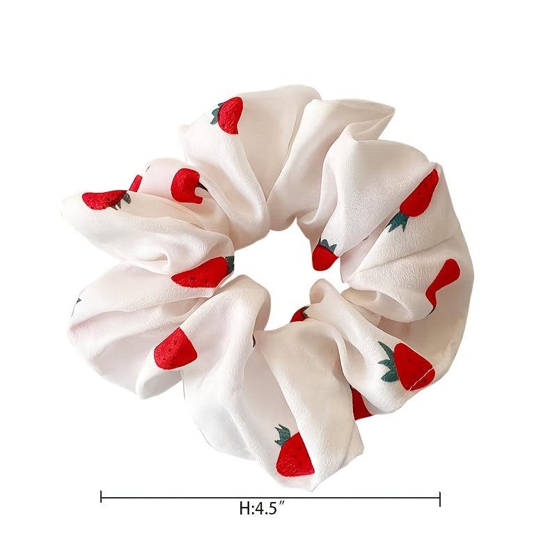 Strawberry Big Hair Ring Girl Chiffon Hair Rope Sweet Hair Accessories