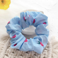 Strawberry Big Hair Ring Girl Chiffon Hair Rope Sweet Hair Accessories
