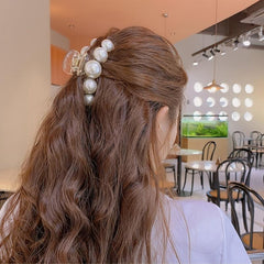Large Pearl Hair Claw Clips for Thick Hair