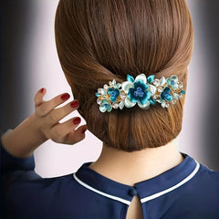 Rhinestone Flower Hair Clip French Barrette Hair Accessories