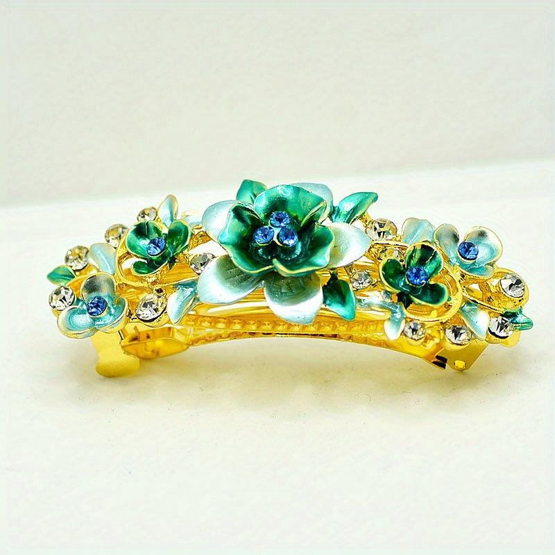 Rhinestone Flower Hair Clip French Barrette Hair Accessories