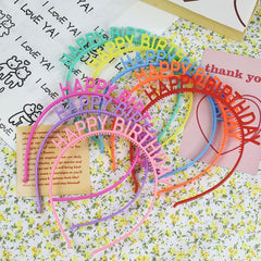 Sweet Letter Decor Birthday Headband for Women Girls Kids