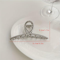 Large Hair Claw Clip Silvery Alloy Non Slip Strong Hold Grip Hair Jaw Clip