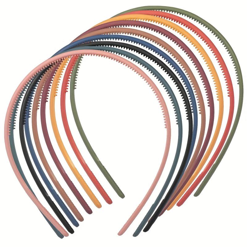 10pcs Teethed Head Hoop Matte Solid Headband Hair Band Hair Accessories