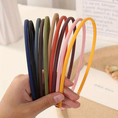 10pcs Teethed Head Hoop Matte Solid Headband Hair Band Hair Accessories
