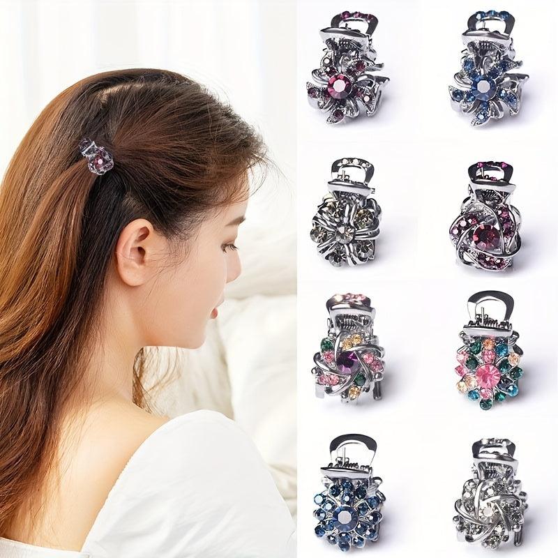 Vintage Rhinestone Hair Claw Small Hair Clip for Women