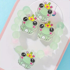 Frog Hair Clip Jelly Bracelet Hair Tie Ring Baby Girls Set