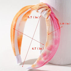 4PCS Tie Dye Knotted Wide Cloth Headband Hair Hoop Accessories
