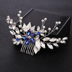 Hair Comb Piece Pearl Crystal Flower Bridal Wedding Hair Accessory