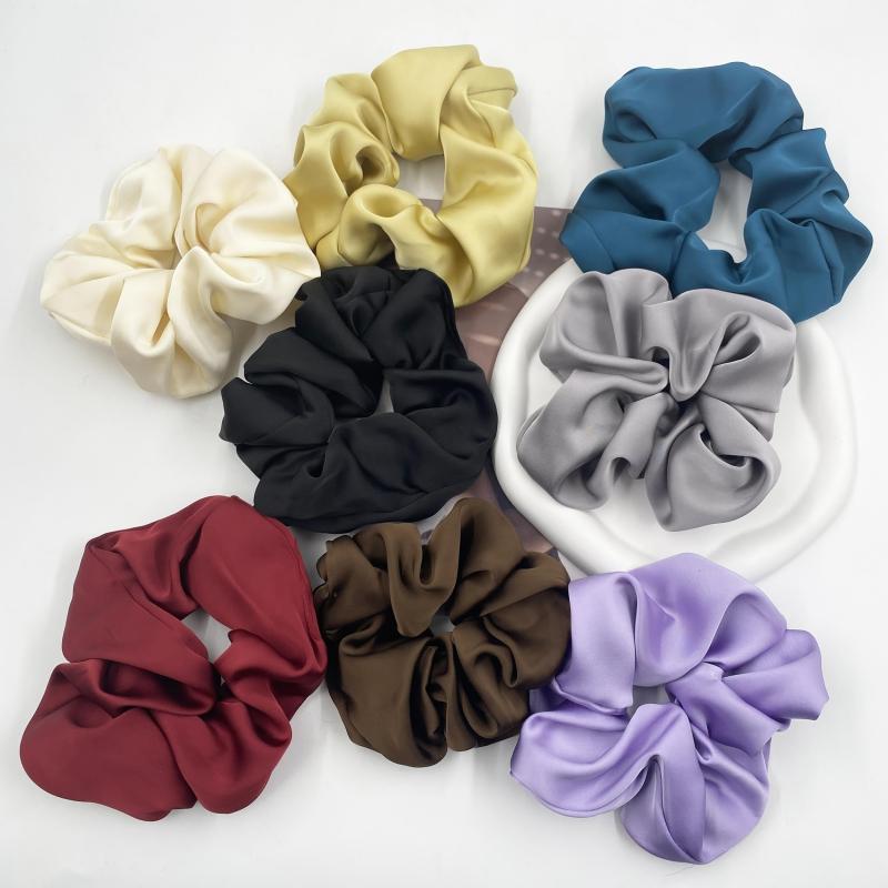 Soft Satin Hair Scrunchies Ponytails Holder Elastic Hair Bands Hair Accessories