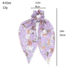 Floral Bowknot Hair Scarf Scrunchies Hair Bands - Hair Elastic