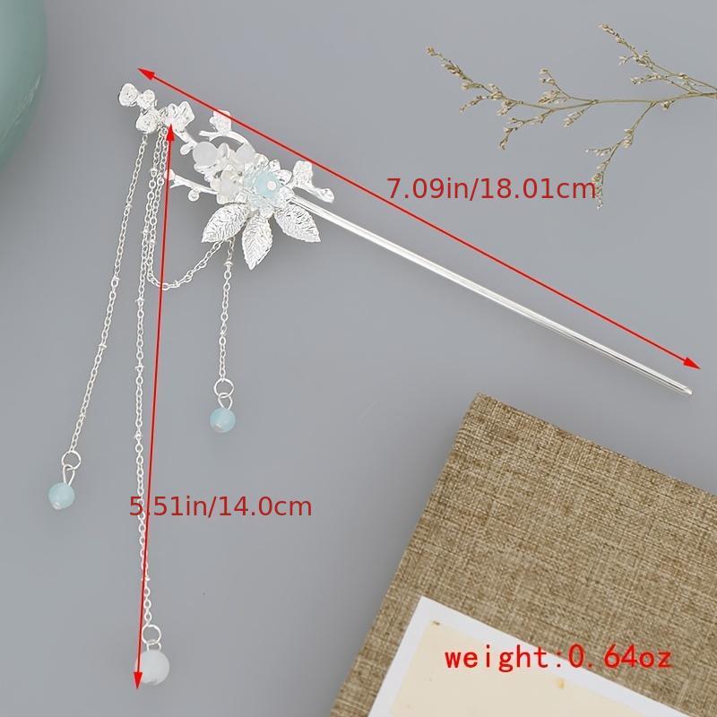 Vintage Flower Leaf Tassel Hair Clip