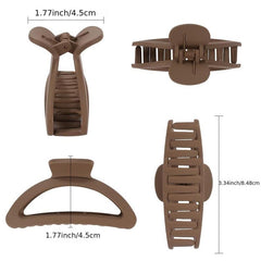 4pcs Neutral Claw Hair Clips Matte Hair Claw Clips For Thin Hair