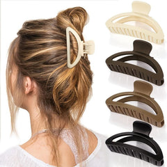 4pcs Neutral Claw Hair Clips Matte Hair Claw Clips For Thin Hair